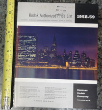 Eastman Kodak Authorized Price List 1958-59