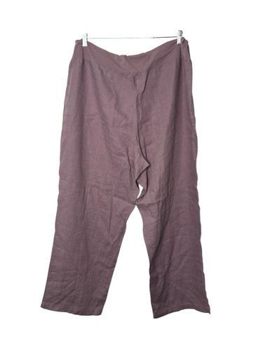 Coldwater Creek Linen Pull On Pants Plus Size 18 W Stretchy Waist Lagenlook - Picture 2 of 7