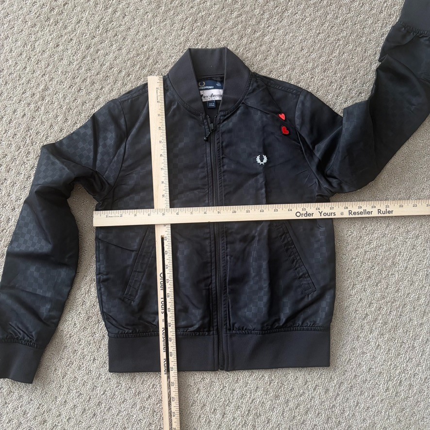 Fred Perry x Amy Winehouse Bomber Jacket in Black Check Women US 2 UK 6 RARE image 5