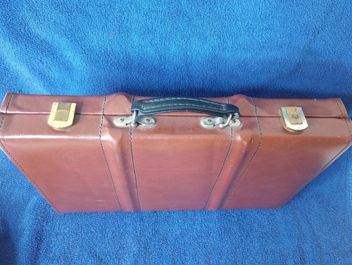 1970’s Vintage Backgammon Game Brown & Butterscotch Pieces With Case - Picture 6 of 6
