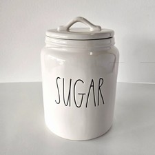 Rae Dunn Sugar Canister Artisan Collection by Magenta White Ceramic 7.5 inch