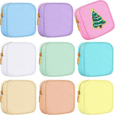 9 Pcs Mini Nylon Makeup Bag Mini Pouch Bag Small Nylon Pouch for Purse Zipper Co