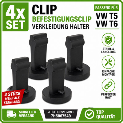 4x Befestigungsclip kompatibel mit VW T5 T6 Bus 7H5867549