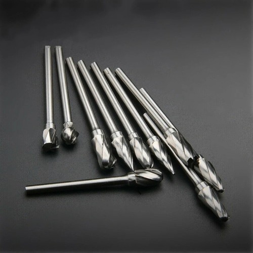10pcs/set 6mm Shank Tungsten Carbide Burr Mini Drill Bit Metal Engraving - Picture 5 of 12