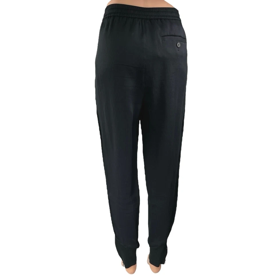 Pantalones deportivos 3.1 Phillip Lim para mujer negros cintura alta con cordón talla 4 Foto 3 de 4