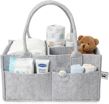 - Baby Diaper Caddy Organizer, Gray, Medium Nursery Storage Bin and Car Org...
