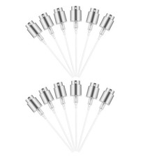  12 Set Ugello Spruzzatore Bottiglia Profumo: Testa Pompa Plastica Argento, 13mm