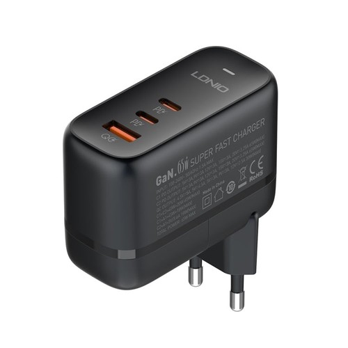 LDNIO Q366 65W USB + Dual Type-C Port Charger with 1m USB-C / Type-C to USB-C . - 第 3/14 張圖片
