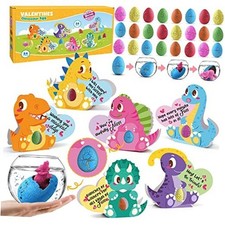  Lot de 24 Cadeaux Saint Valentin pour Enfants, Oeuf de Dinosaure avec Dinosaure Style 3D 4