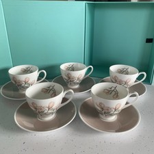 5 x Ophelia  Fine Bone China. Cups and Saucers.Royal Adderley Ridgeway Potteries