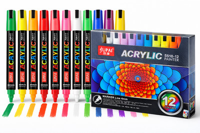 24 Acrylstifte Farbspitze Marker Filz Fine Breit Kunst Set für Erwachsene Kinder