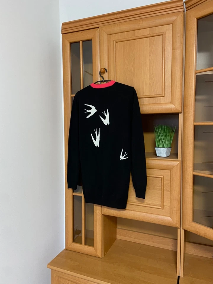 Suéter Alexander McQueen para mujer negro/rosa manga larga poliéster/lana talla M Foto 2 de 4