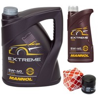 MotoröL Set Mannol 5W-40 API SN/CH-4 6 Liter + ÖLfilter FüR Renault Koleos I 2.5