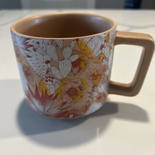 Starbucks Orange Pink Flower Cactus Floral Stackable 2019 Coffee Mug 14 oz