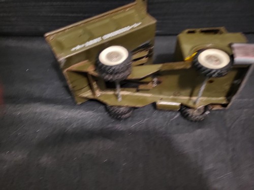 Structo Military Army Engineers Dump Truck, original Vintage Pressed Steel - Picture 2 of 12