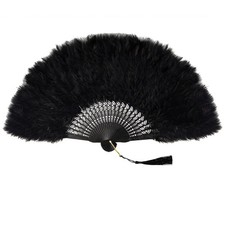 Vintage Style Folding Feather Fan 1920s Costume Vintage Flapper Handheld