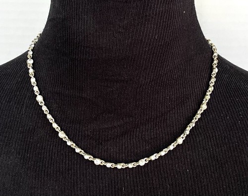 Clear Rhinestone Necklace Silver-toned 19” Lobster Clasp, Adjustable Bling - Picture 2 of 8
