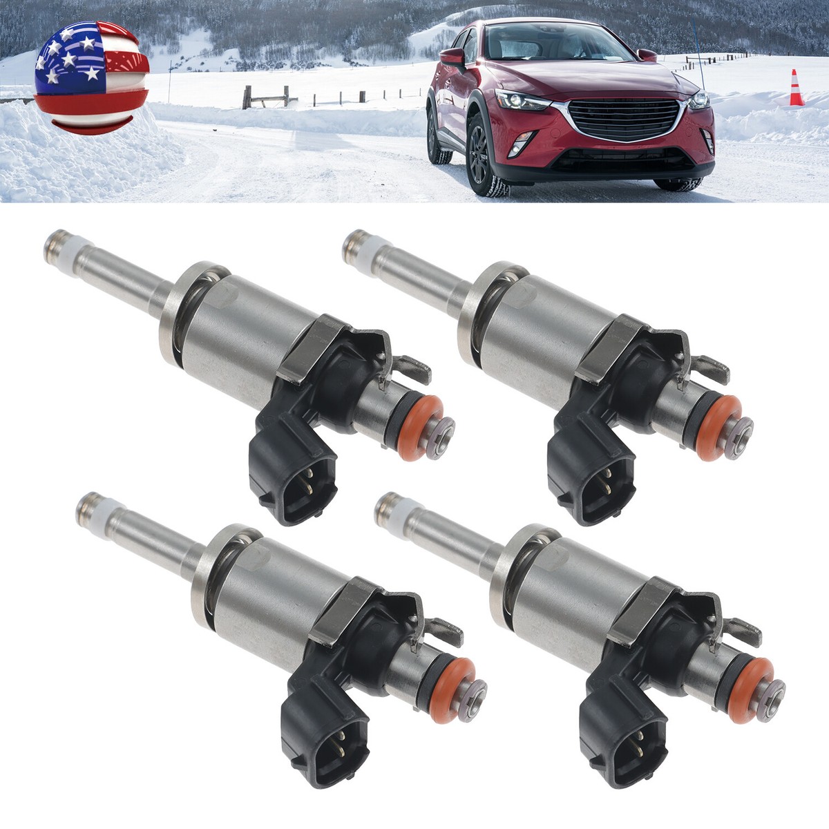 マツダエース 1/43 MAZDA プロトタイプ 2016 4x Fuel Injectors for 2012-2016 Mazda 3 2.0L PE0113250B PE0113250C