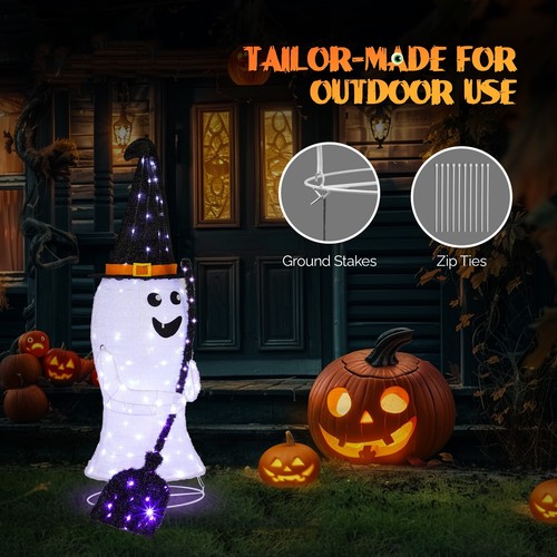 4ft Ghost 100LED Lighted Halloween Outdoor Decoration Spooky Yard Display 2024 - Picture 4 of 9