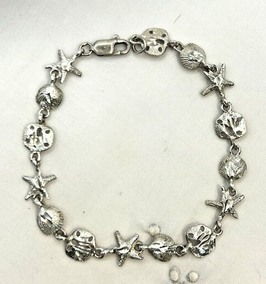 Sterling Silver 925 Shell Beach Theme Figural Sta… - image 1