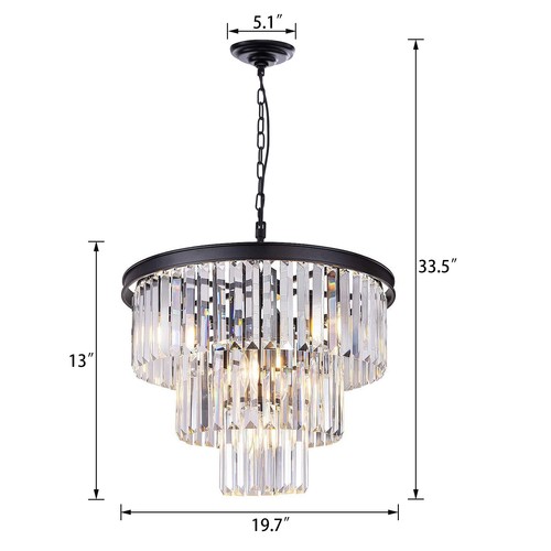 E12 Crystal Chandelier LED Ceiling Light Fixture Pendant Hanging Lamp Home Decor - Picture 14 of 16