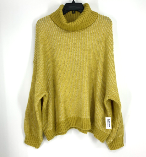 Vecchio maglione blu navy donna più 2x accogliente maglia a costine collo alto giallo erica nuovo con etichette - Foto 2 di 10
