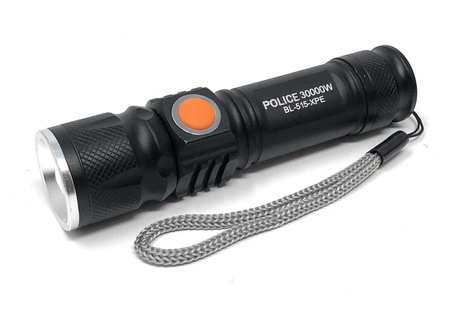 2x Starke LED USB Taschenlampe Polizei Swat Wiederaufladbar Cree 1200Lumen Lampe - Bild 2 von 4