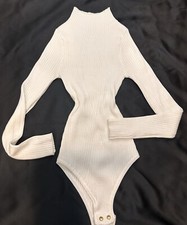 White Long Sleeve Bodysuit NEVER USED