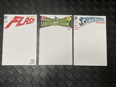 3 Lot Blank Sketch Cover Variants The Flash Green Arrow Lantern Superman