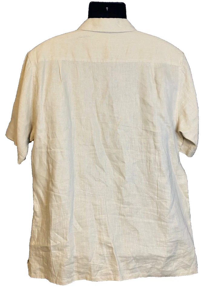 Рубашка мужская Pure Linen Paul Berman XL с коротким рукавом на пуговицах - Изображение 4 из 4