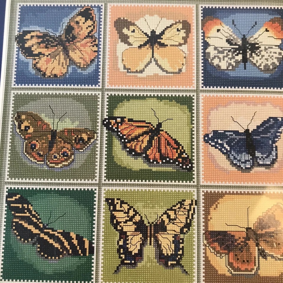 Carta de colores perfecta punto de cruz muestra de mariposa 91021 1999 tamaño completo Foto 3 de 4