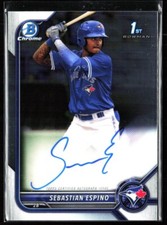 2022 BOWMAN CHROME SEBASTIAN ESPINO PROSPECT BASE AUTO TORONTO BLUE JAYS #CPA-SE