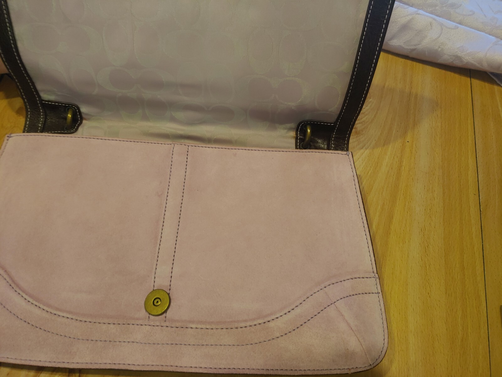 Coach Violet Rectangular Suede Shoulder Bag Handb… - image 11