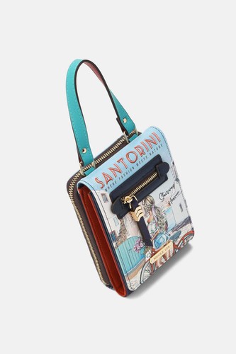 Nicole Lee Multicolor Art Deco Pebbled Vegan Leather Small Crossbody Wallet - Picture 8 of 22