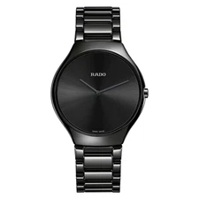 Rado True Thinline High Tech Ceramic Black Dial Stunning Men's Watch R27741182