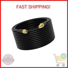 Low-Loss Coaxial Extension Cable 15-Meter 49.2 Ft RG58 SMA Female to SMA Male W