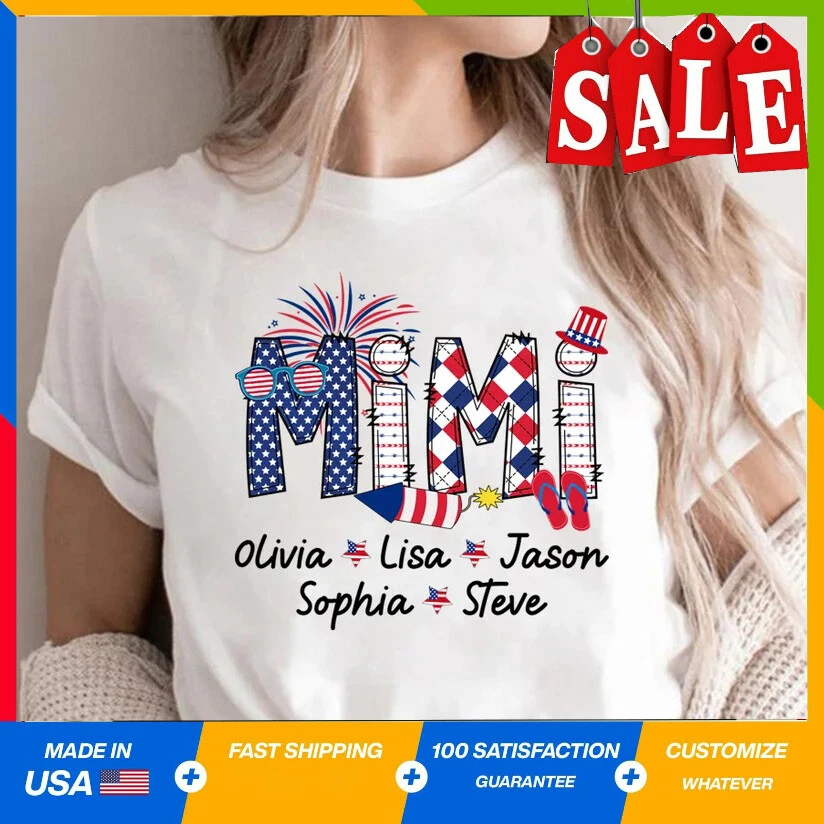 Personalized Mimi 4th Of July Shirt, Custom Funny Kid Shirt, Gift For  Mom,Grandm