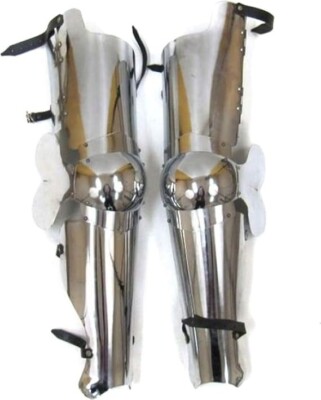 Medieval Steel Accessories Full Leg Armor Pair, Solid Steel, Full Size, One Size