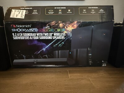 Nakamichi Shockwafe Ultra 9.2.4Ch 1300W Soundbar eARC + SSE Max + REAR STANDS