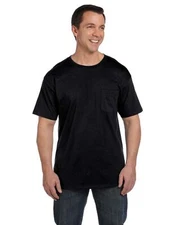 Hanes Mens Pocket T-Shirt 100% Heavy Cotton 6.1 oz Beefy Tee S-XL 5190P