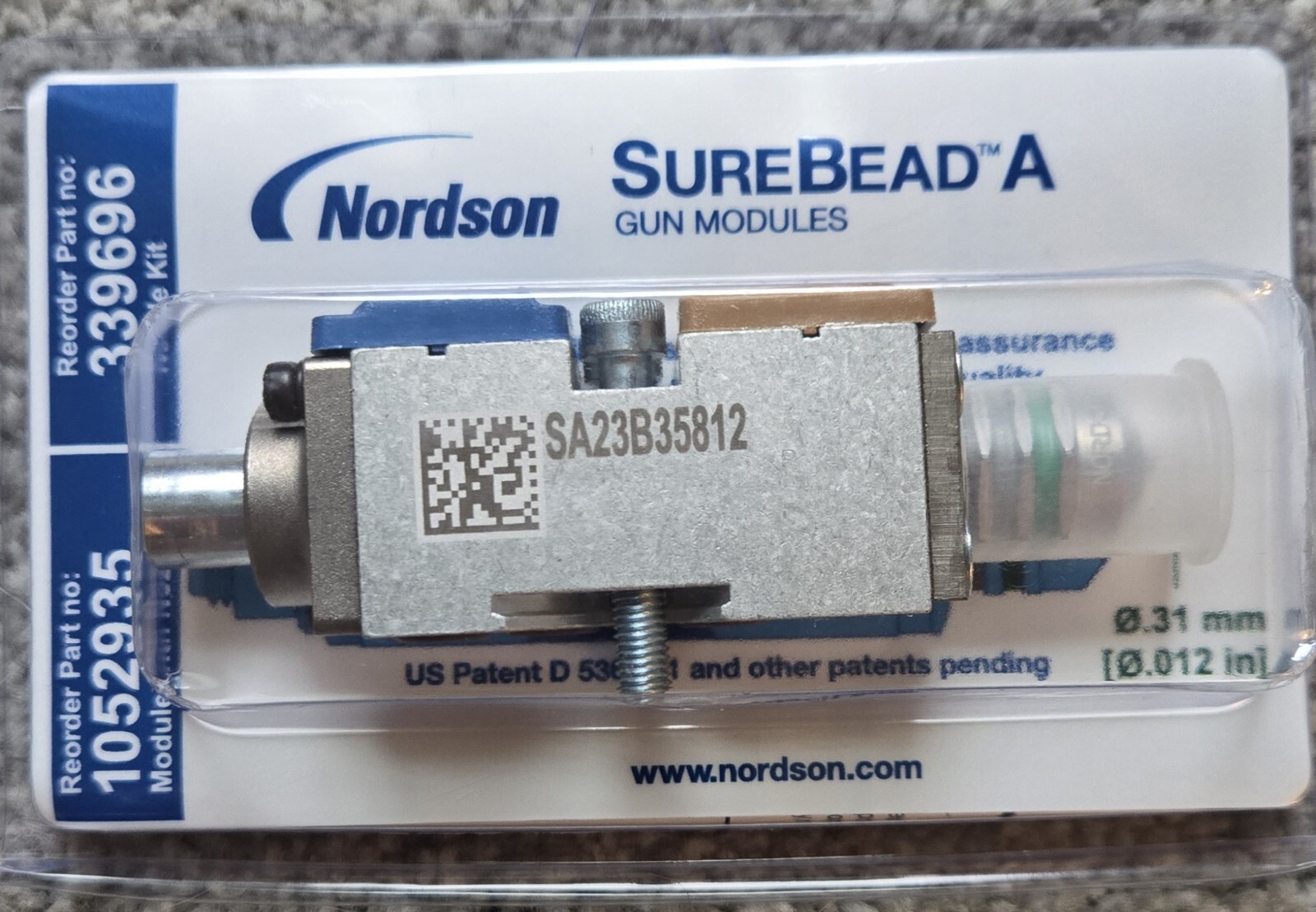 Nordson 1052935 SureBead a Gun Module With 339696 Nozzle for sale 