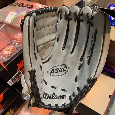 Wilson A360 12  Utility Baseball Glove Grey Black Right Hand Throw (A03RB2112)