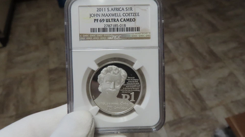 2006 South Africa John Maxwell Coetzee NGC 69 Silver 1 rand african 1300 mintage - Image 2 of 4