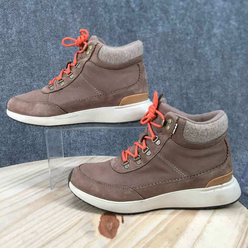 Toms Zapatos Mujer 8.5 Cascada Tenis Marrón Con Cordones Medio Top Punta Redonda 10014049 Foto 2 de 4
