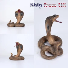 Naja Cobra Snake 3.5" Fake Realistic Model Toy Figure Collector Gift Kids Brown