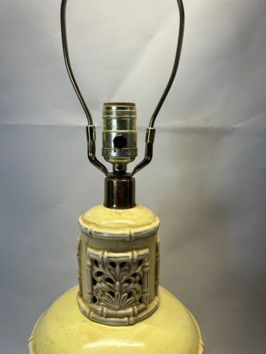 Mid Century Chinoiserie Table Lamp Hollywood Regency Bamboo Brass Vintage - Picture 3 of 11
