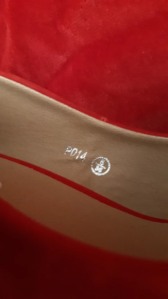 Lovely Red Velvet Style Shoes-Size 5 (38) -Never worn- New- odd material blemish - Image 4 of 4