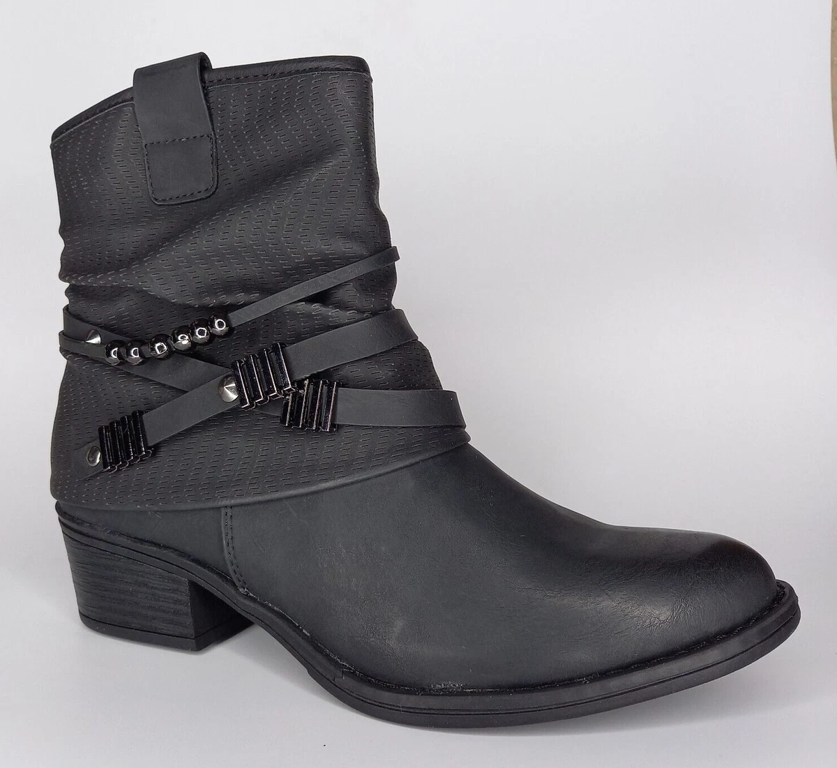Women s shoe boot boot 39 and 41 black pillar heel boots stuffed