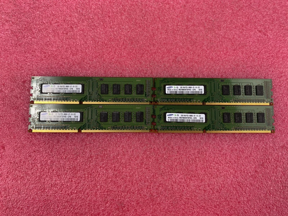Lot( 4 ) 1GB Samsung M378B2873FHS-CF8 1Rx8 PC3-8500U Desktop RAM Memory - Image 3 of 4
