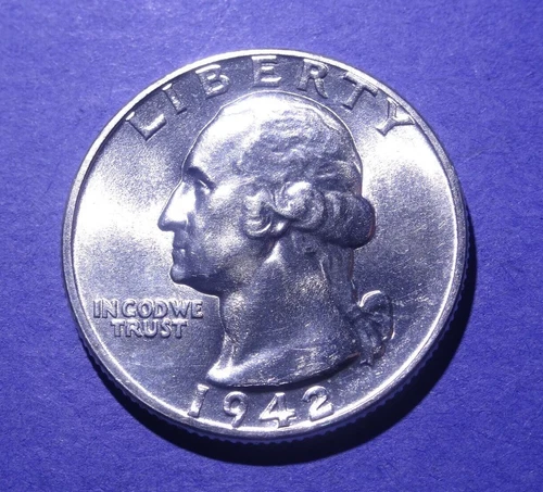 1942 Washington Quarter  Ch. BU+